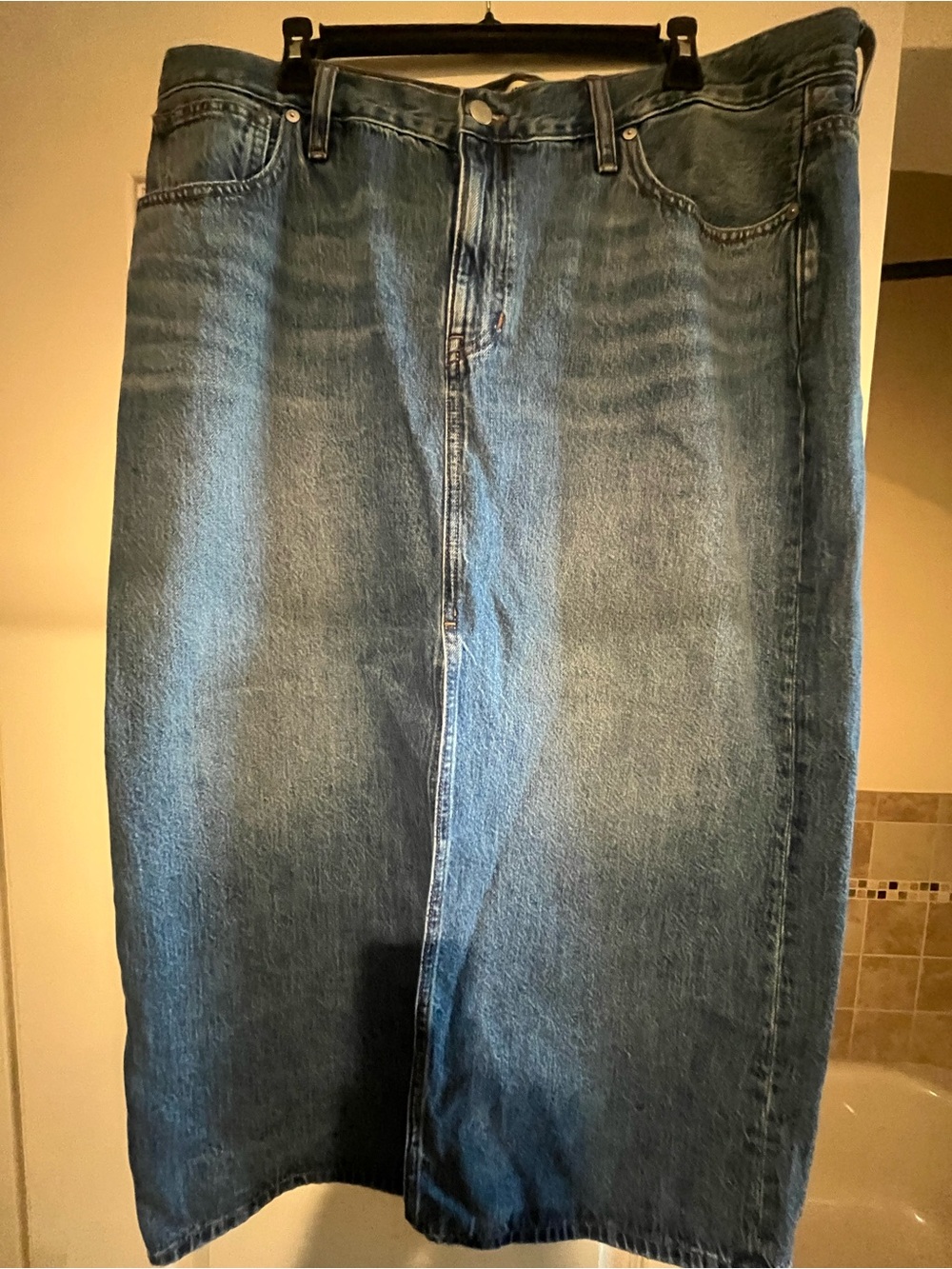 Madewell Womens Denim Jean Skirt with front split size 32